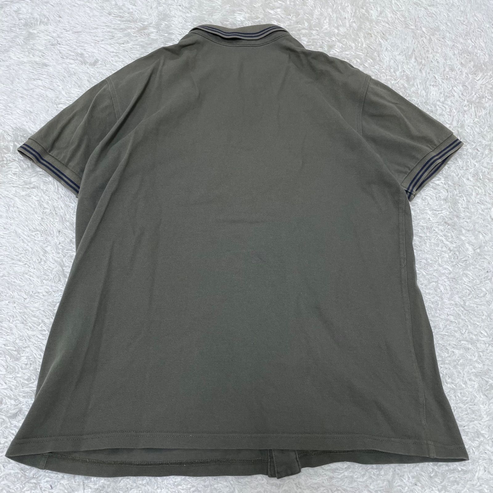 【完売モデル】　FREDPERRY フレッドペリー　ポロシャツ　刺繍ロゴ　L 稀少☆フレッドペリー 前開き ポロシャツ エポーレット ローレル