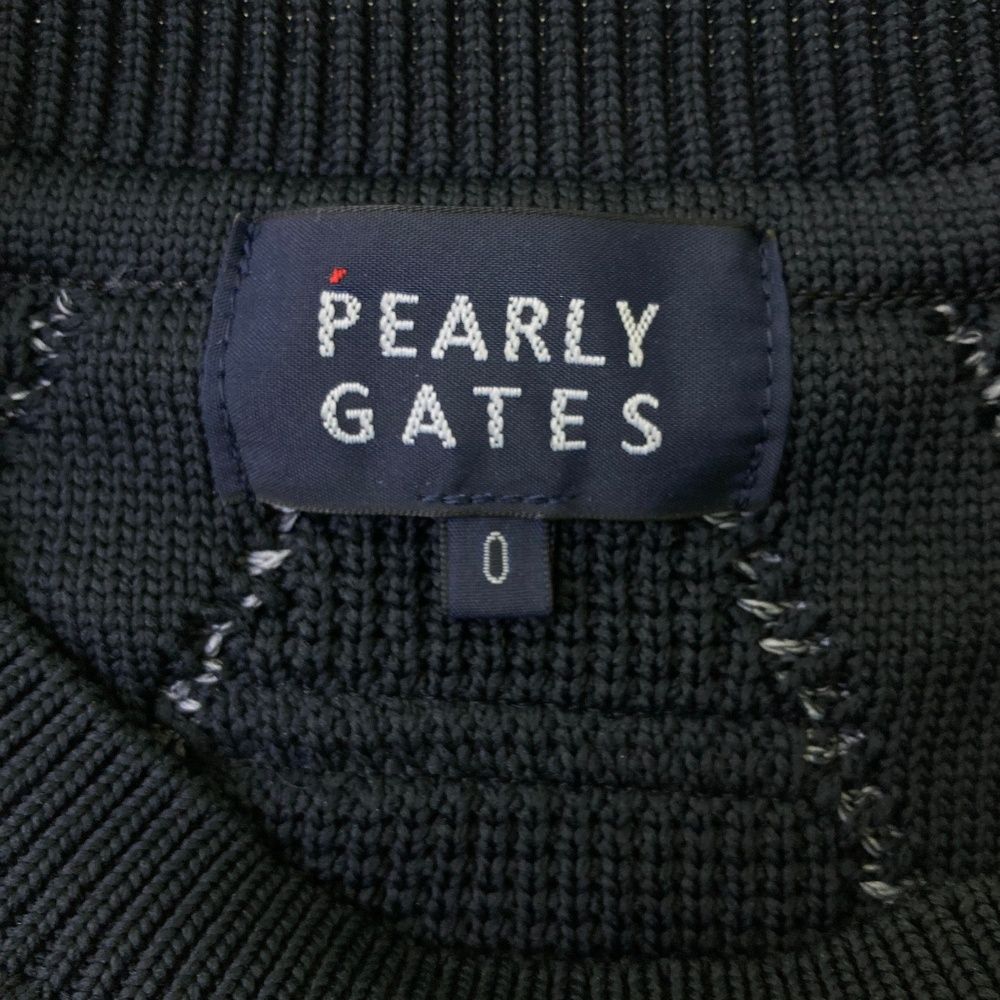 サイズ：0 PEARLY GATES パーリーゲイツ 2023年モデル ニットセーター ダイヤ柄 ネイビー系 [240101462306] ゴルフウェア レディース ストスト
