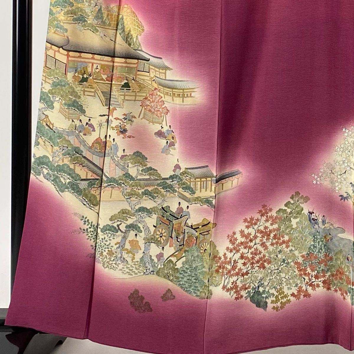 付下げ 身丈162cm 裄丈65cm M 袷 樽本伊勢蔵 やまと 落款 建物 人物  