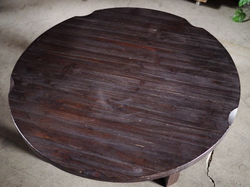 直径1m 現代モノ丸ちゃぶ台 杉材無垢板造り 古録展 品番F4488