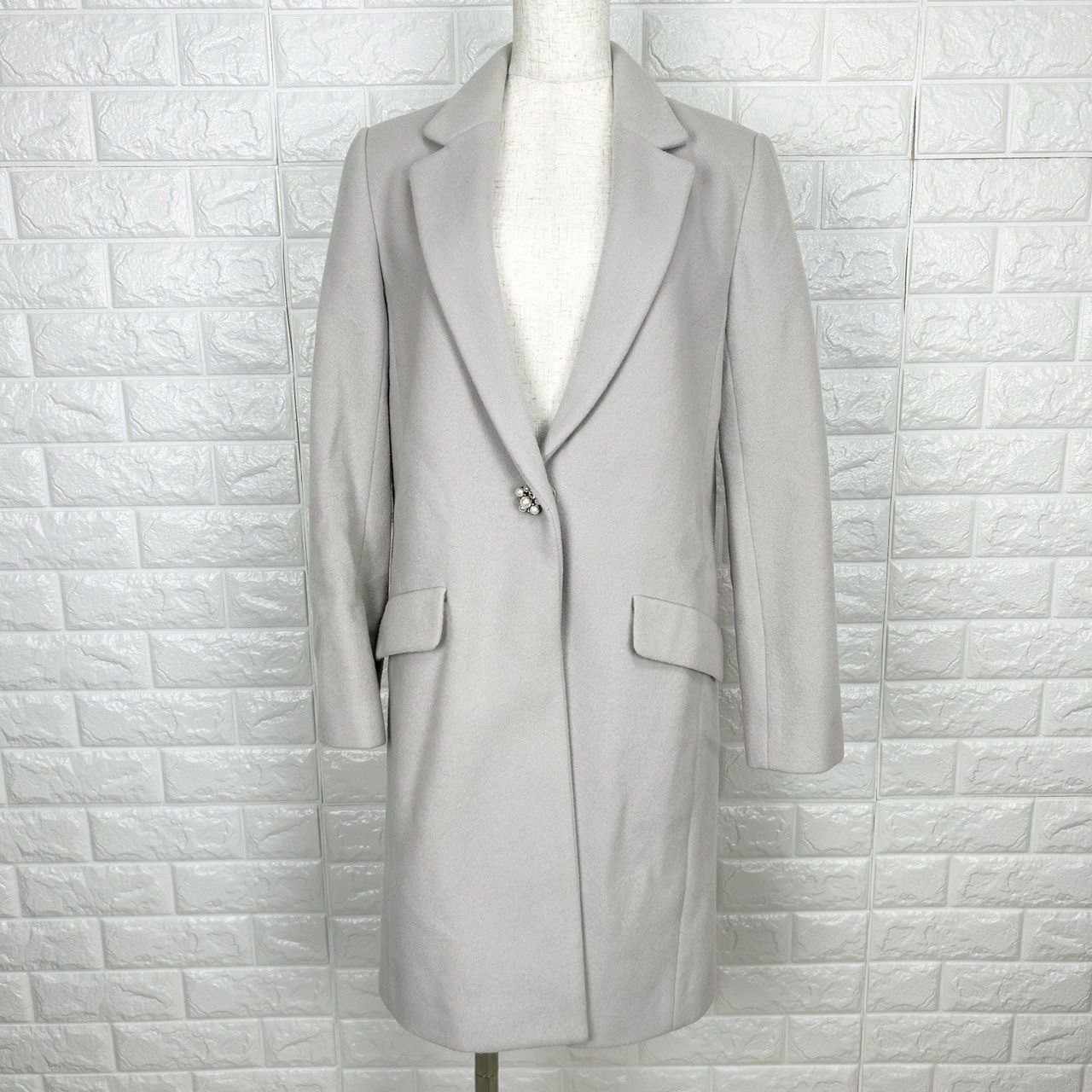 LAISSE PASSE のコート 36号 LAISSE PASSE ピンクベージュファー付きロングコート 36 - メルカリ
