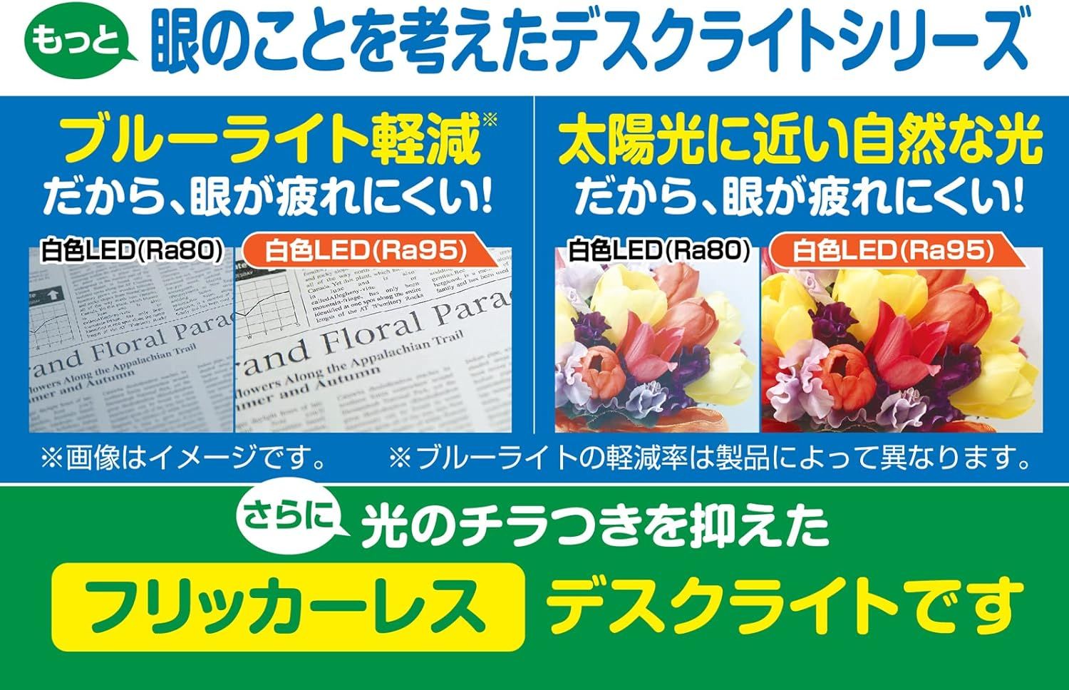 眼の事を考えたデスクライト 明るさ700~1800ルーメン