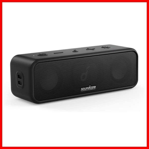 Soundcore 3 Bluetooth スピーカー/ Anker IPX7 防水/チタニウムドライバー/デュアルパッシブラジエーター/BassUpテクノロジー/アプリ対応/イコライザー設定/USB-C接続/ 24時間連続再生/ PartyCast機能/お風