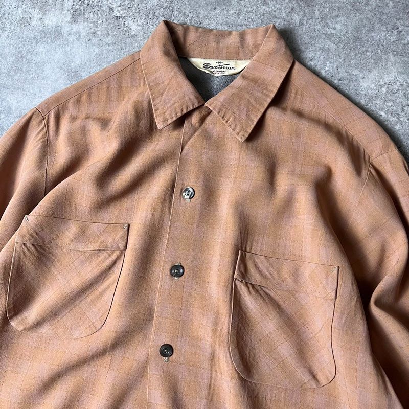 手頃価格SPORTSMAN cal MADE ビンテージ オープンカラー シャツ 60S トップス