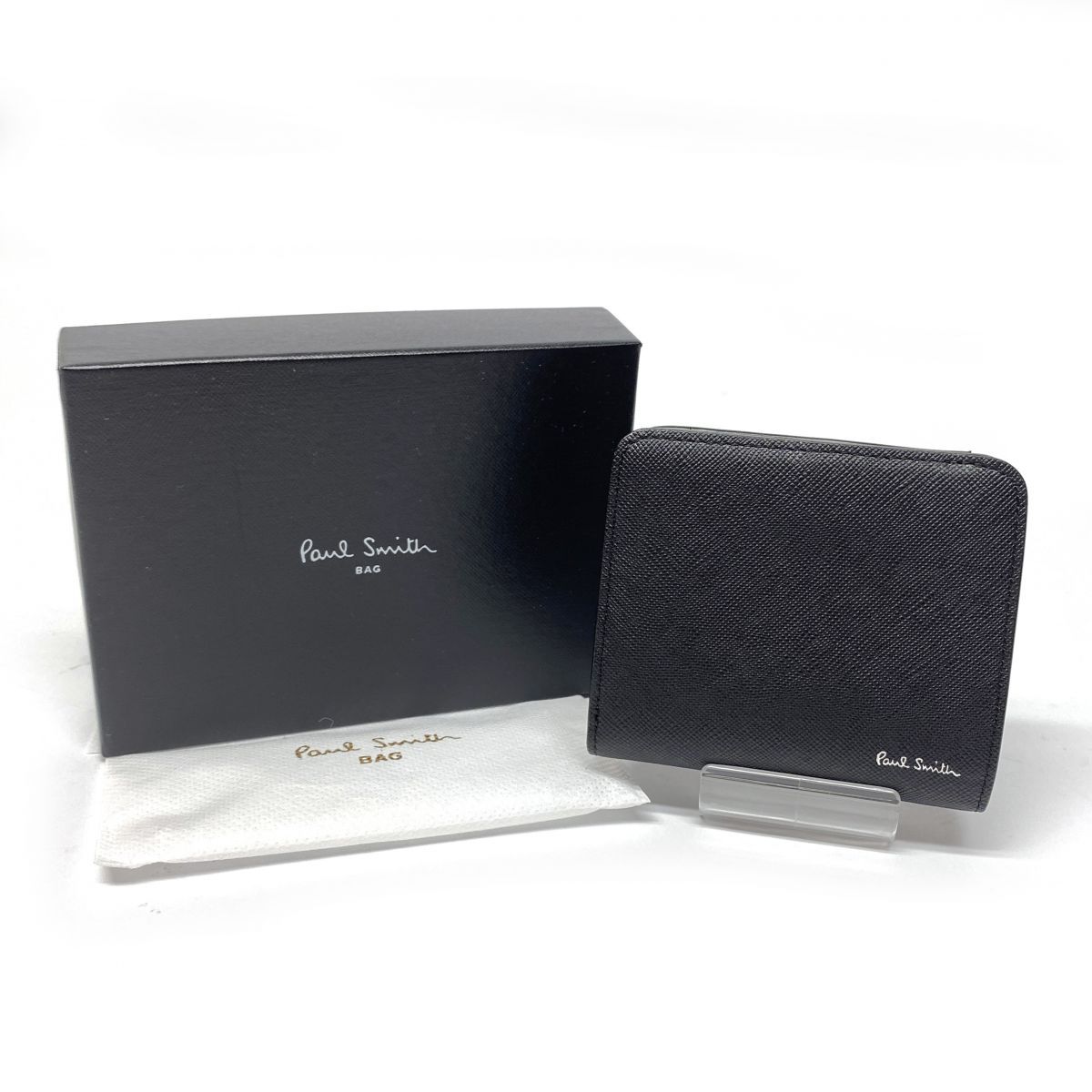 Paul Smith ポールスミス ブライトストライププラー 二つ折り財布 553423 P915 ブラック メンズ 津山店