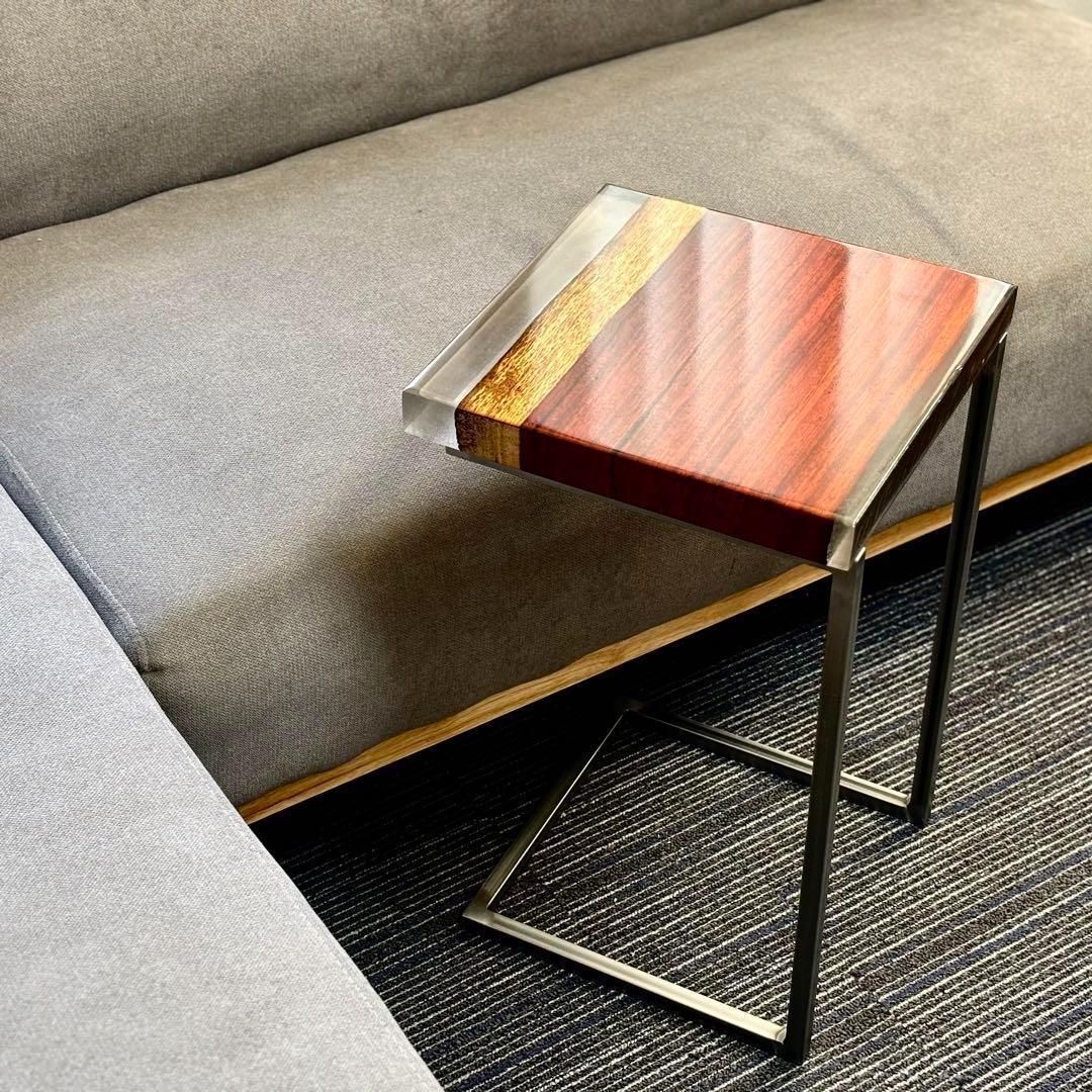 サイドテーブル アイアン 木製 コの字 アンティーク ベッド 北欧風 モダン