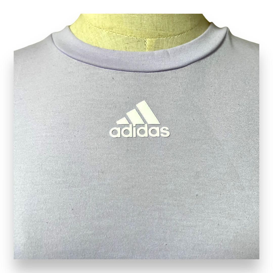 adidas アディダス 美品 半袖Tシャツ スポーツウェア 紫 M ロゴマーク