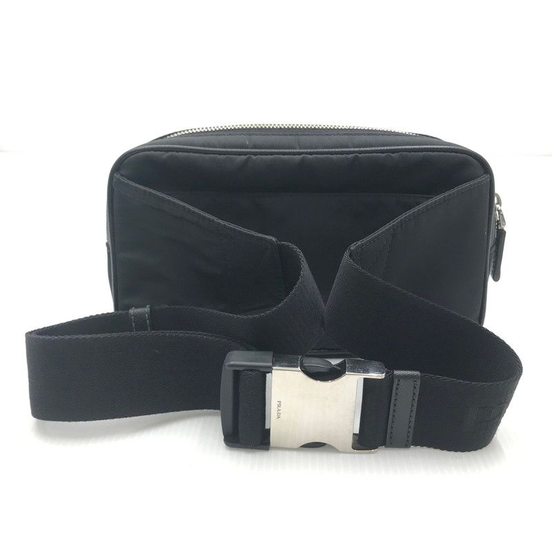 メンズ PRADA プラダ 2VL977 NYLON SAFFIANO LEATHER BELT BAG ナイロン サフィアーノ レザー ベルトバッグ ボディバッグ ウエストバッグ カバン 180-240914-na-2-TAG