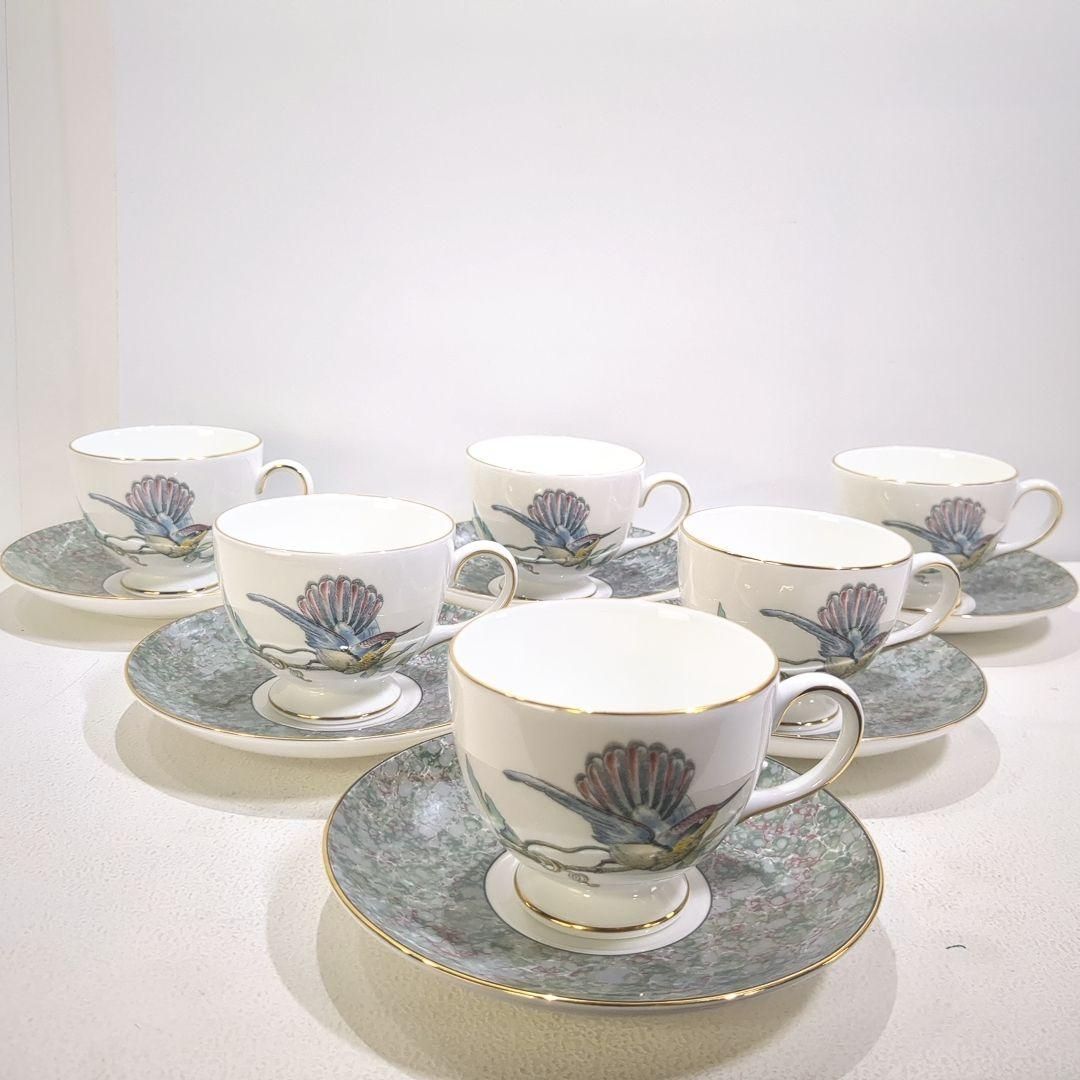 ウェッジウッド ハミングバード カップ ソーサー 黒壺 6点