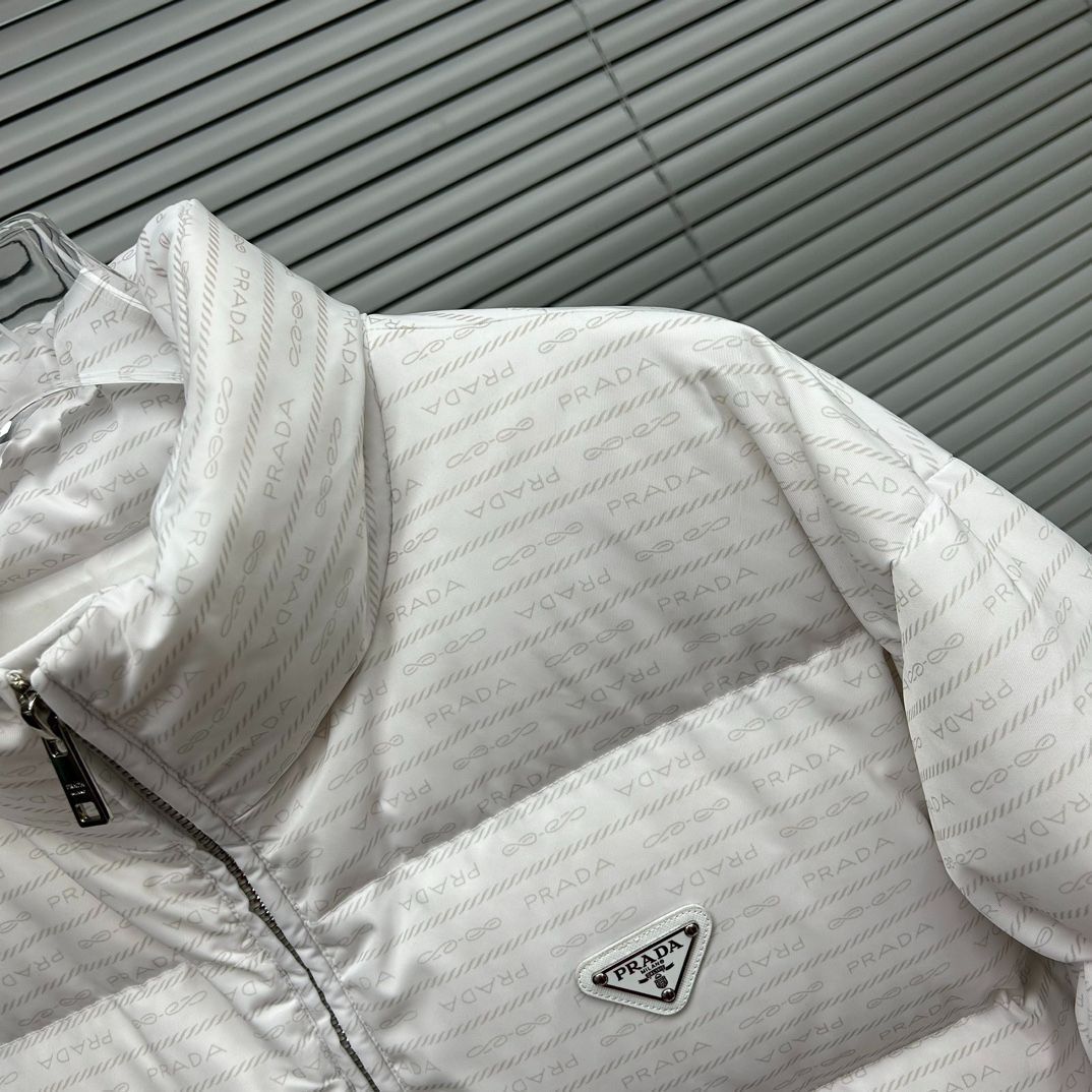 PRADA ホワイト ダウンジャケット 36 プラダ Re Nylon リ ナイロン 20AW ナイロン ダウンジャケット