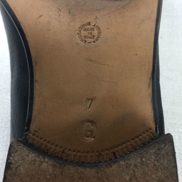 イタリア製/Vintage★a.testoni ア.テストーニ★ローファー/本革〈黒/BLACK/ブラック/size 7/25.5〉レザースリッポン/モカシン/メンズ/loafer shoes〕/men's 菅NO.ZA-43 イタリア製/Vintage☆a.testoni ア.テストーニ☆コインローファー/本革