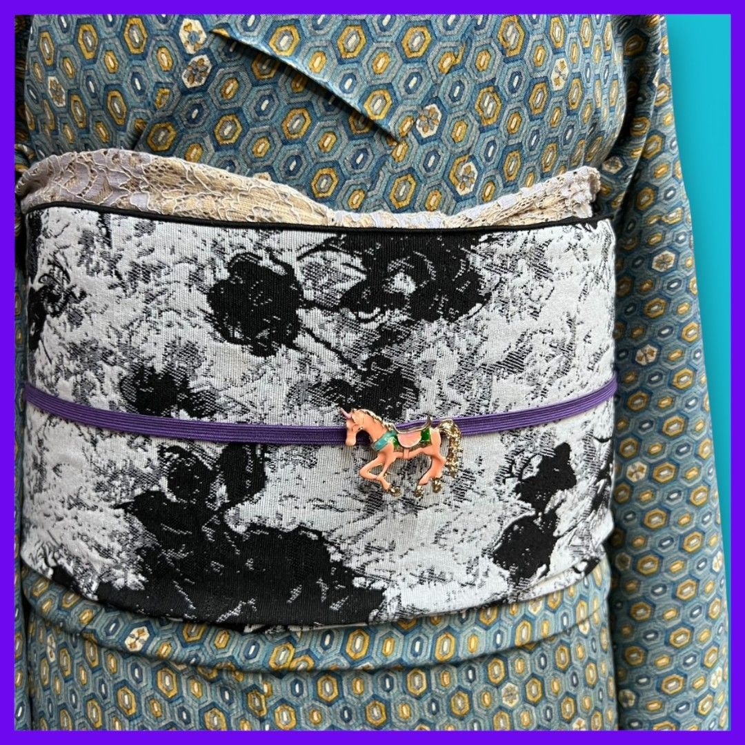 ✨三日月とうさぎ✨a0413☆ 大人兵児帯 ☆SHOPフォローで300円オフ