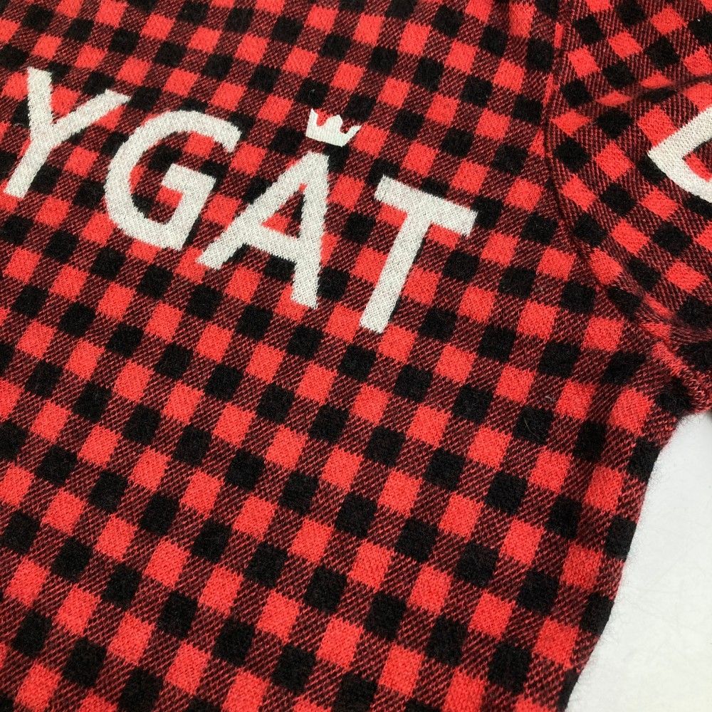 サイズ：5 PEARLY GATES パーリーゲイツ  クルーネック カシミヤ ニットセーター チェック柄 レッド系 [240101463977] ゴルフウェア メンズ ストスト サイズ：5 PEARLY GATES パーリーゲイツ クルーネック カシミヤ