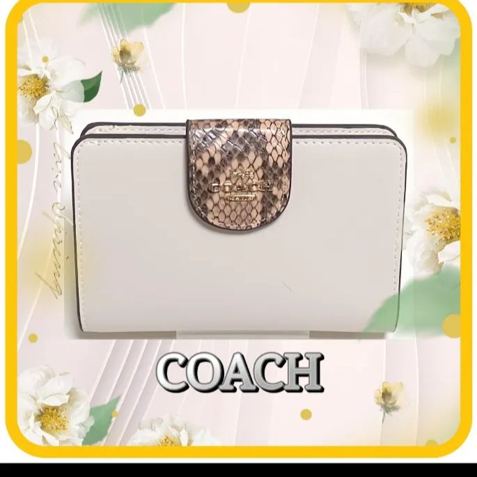 Sale 匿名配送 新品 ✳️ COACH コーチ ホワイトカラー 折り財布