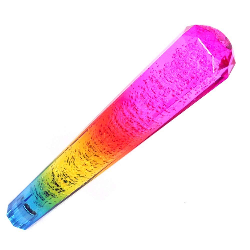 シフトノブ 30cm超ロングサイズ クリスタルレインボー-水泡 トラック用等 300mm オートランド AUTOLAND