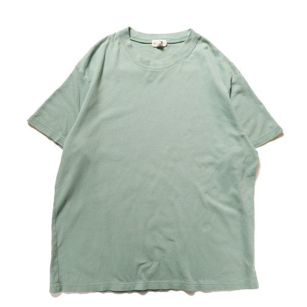 90's USA製 Jクルー コットン メッシュ Tシャツ 半袖 (XXL) アクアマリン系 無地 クルーネック 90年代 アメリカ製 旧タグ オールド J.CREW　アメリカ古着 USED  ビンテージ ヴィンテージ