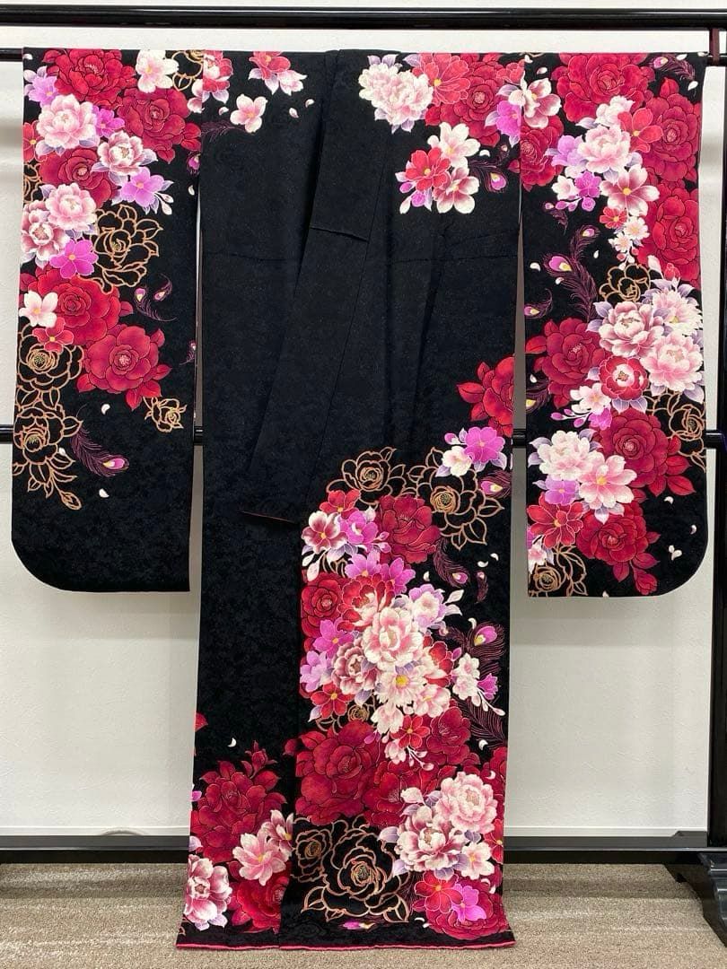 振袖 豪華 金彩 金刺繍 紋意匠 身丈165cm 撥水加工済 振袖 豪華 金駒