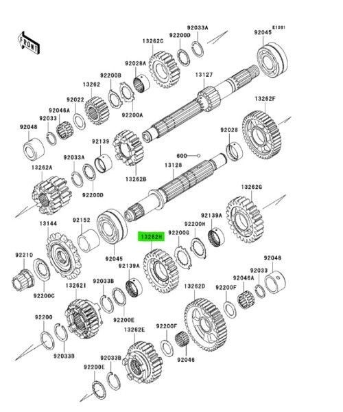 カワサキ ニンジャ 1000 アウトプットギヤ 4TH 25T Gear Output 4TH 25T 13262-0780 KAWASAKI 純正 Genuine JDM ♥ メーカー純正品