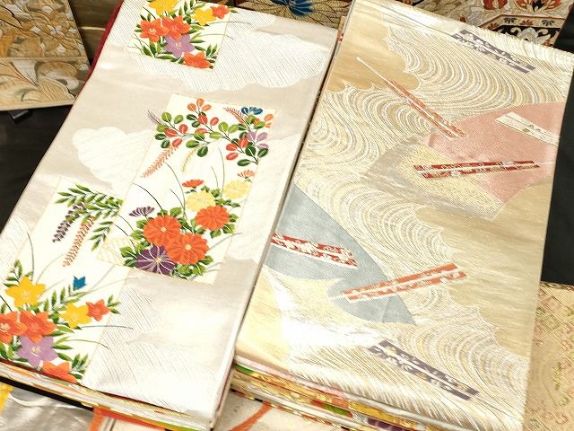 平和屋本店□袋帯 西陣 まとめて100点 鶴 向かい蝶 更紗 花柄 宝相華