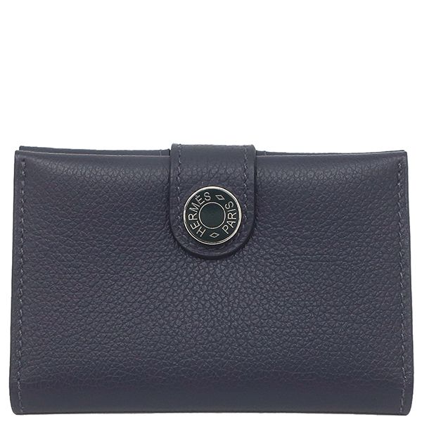 エルメス HERMES カードケース R.M.S ヴェルソ エバー ブルーニュイ×ヴェールティシアン シルバー金具 紺 緑 バイ 名刺入れ B刻印 2025年製 箱