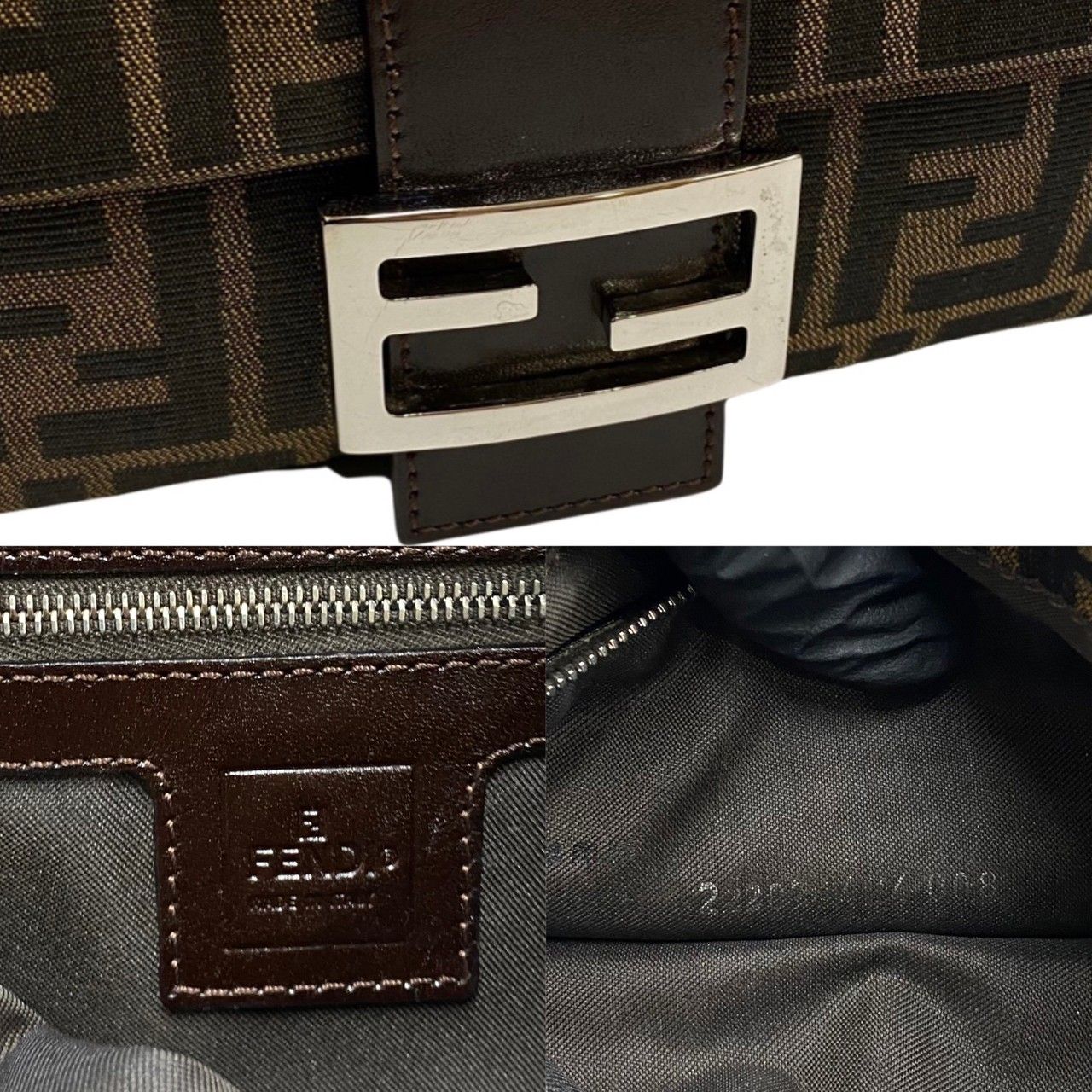 フェンディ マンマバケット ズッカ柄 FF金具 キャンバス レザー 極美品 希少 FENDI フェンディ ズッカ マンマバケット