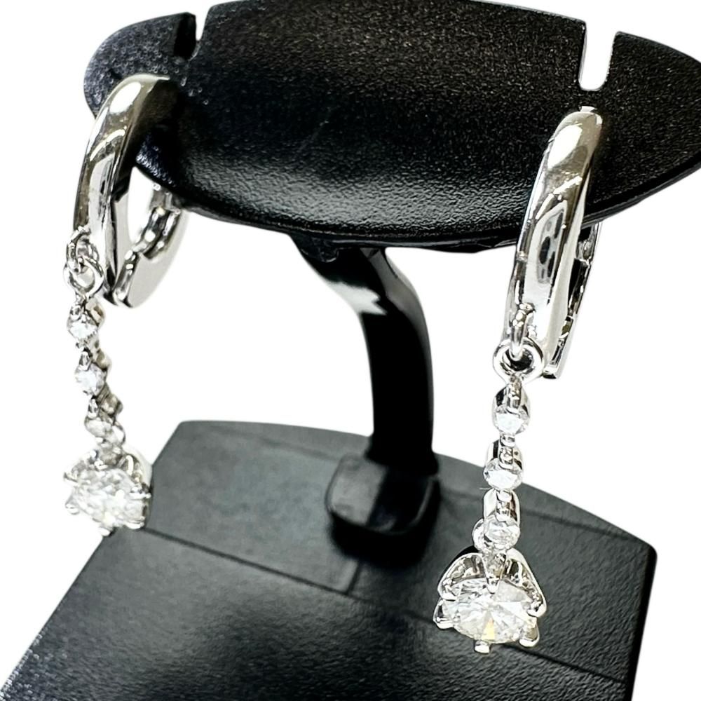 美品 K18WG ダイヤ 18金 ホワイトゴールド ピアス2.0g P743 美品 K18WG ダイヤ 18金 ホワイトゴールド ピアス2.0g P743