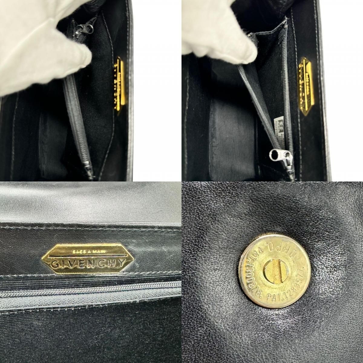 Givenchy ジバンシー 4Gロゴ フラップ フォーマル ハンドバッグ レザー 
