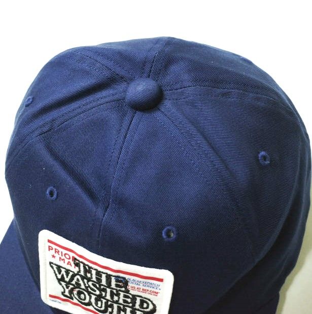 BLACK EYE PATCH x WASTED YOUTH ブラックアイパッチ ウェイステッドユース 21SS 別注 日本製 PRIORITY  LABEL 6PANEL CAP 6パネルキャップ Free NAVY VERDY 帽子 g17069