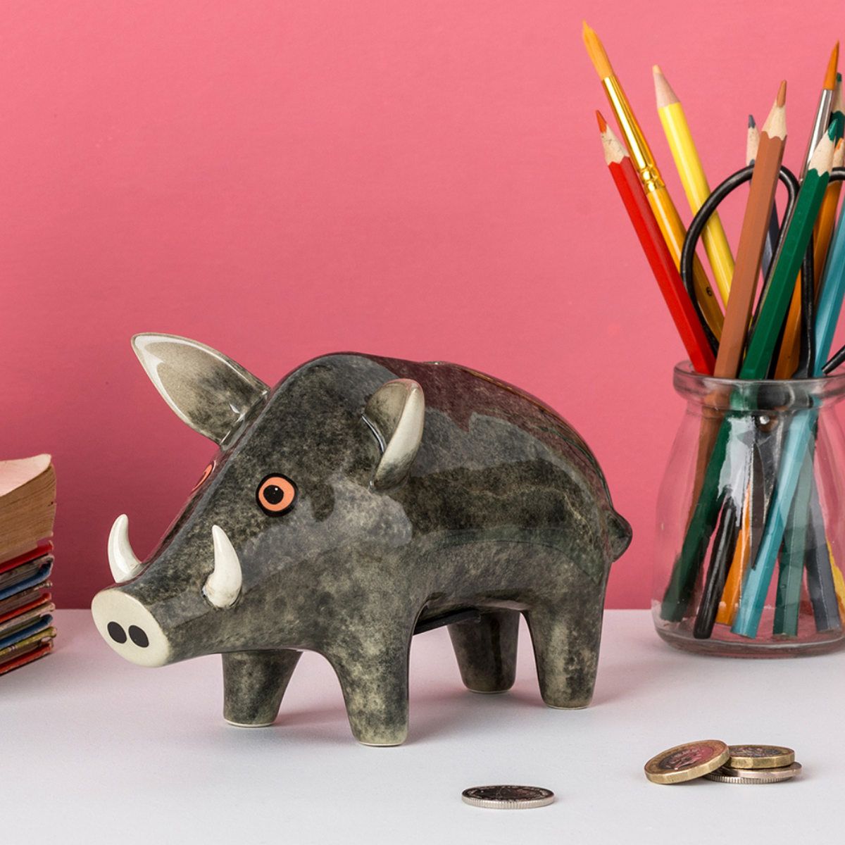 貯金箱 Hannah Turner （ ハンナターナー 貯金 置き物 オブジェ インテリア イノシシ アニマル 動物 ディスプレイ いのしし  取り出し口 小銭 硬貨 動物貯金箱 コインバンク ハンドメイド おしゃれ ） 貯金箱 Hannah Turner Money box Cat ネコ （  ハンナターナー マネー ...