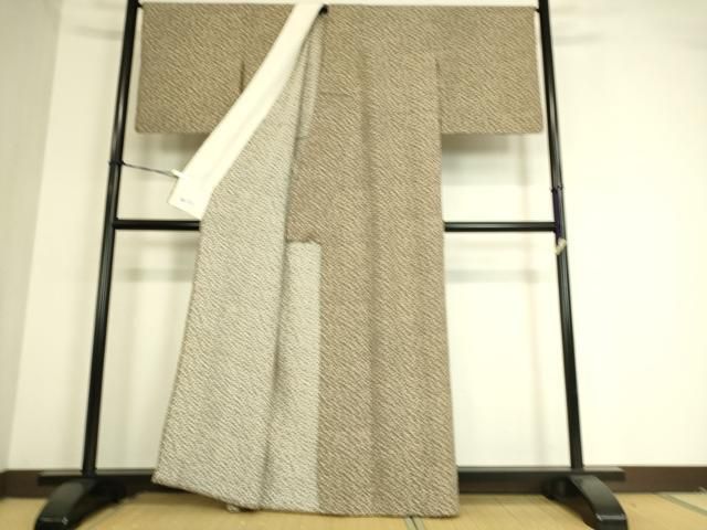 平和屋着物▽上質な小紋 単衣 石畳文 やまと誂製 正絹 逸品 DAAT9208az