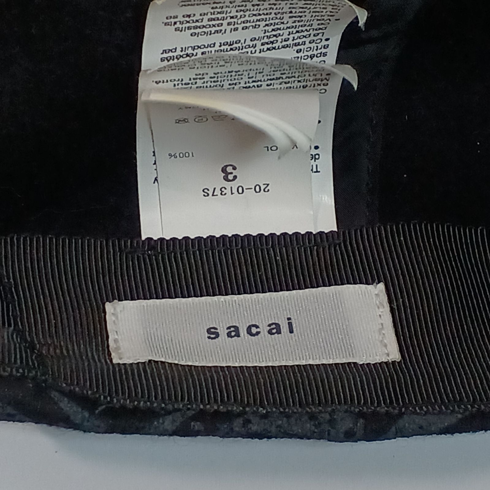 sacai × Dr.Woo バンダナメルトンキャップ Lサイズ ブラック - メルカリ