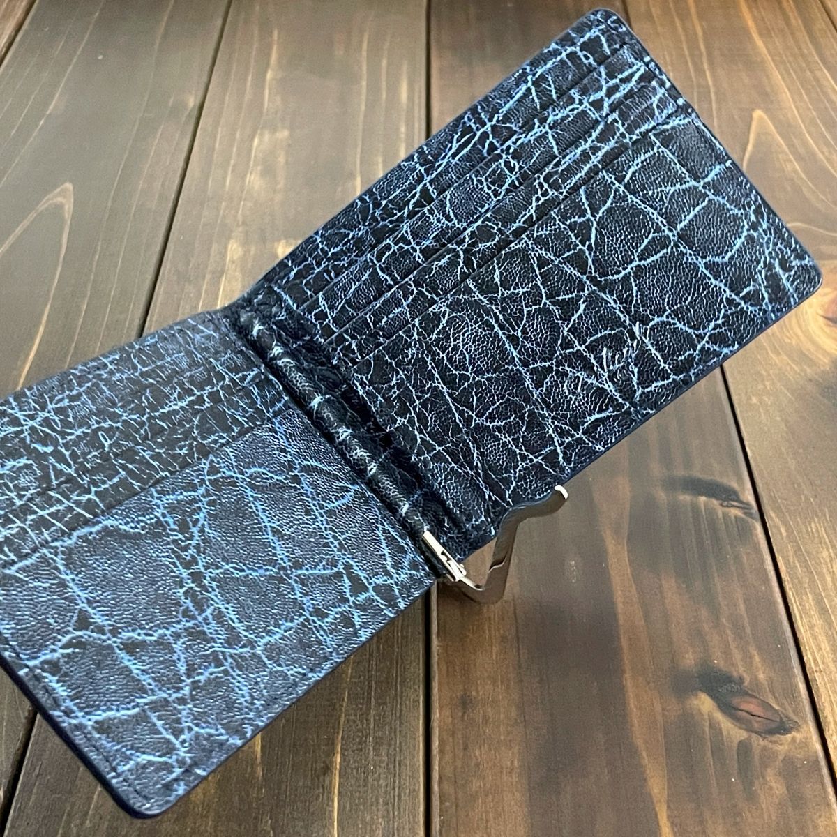 valextra ネイビーマネークリップ・ブラックケース　セット Valextra(ヴァレクストラ) マネークリップ付きカードケース