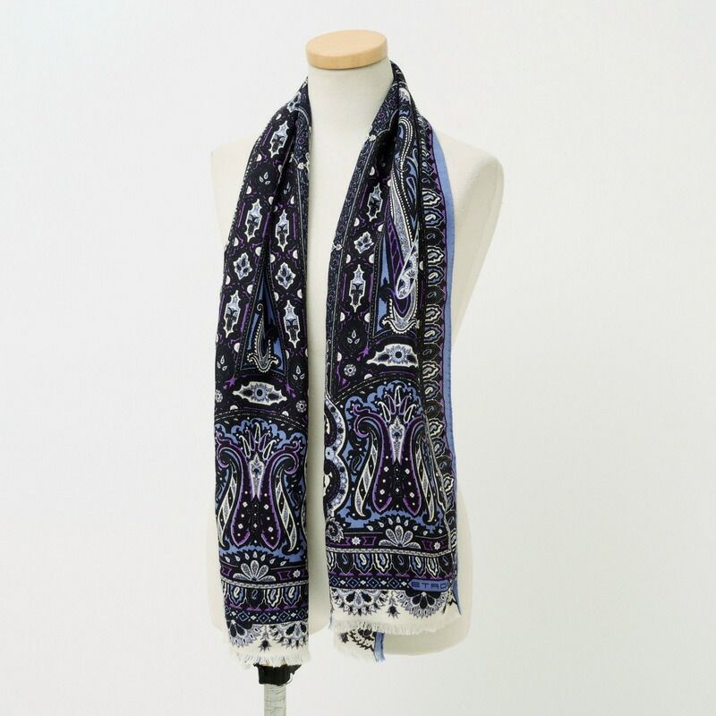 【美品】エトロ ETRO ショール 極美品☆ETRO エトロ☆ショール ペイズリー柄 ウール×シルク
