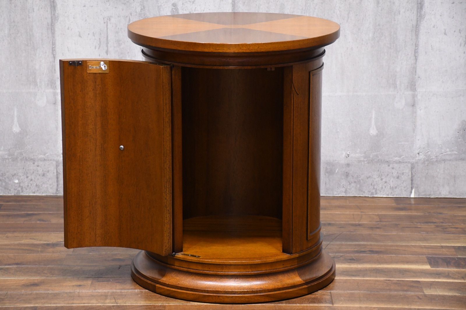 EJK36 ドレクセルヘリテイジ DREXEL HERITAGE TRIUNE トライユン ドラムテーブル 28万 マホガニー材 サイドテーブル 飾り台 キャビネット コーヒーテーブル