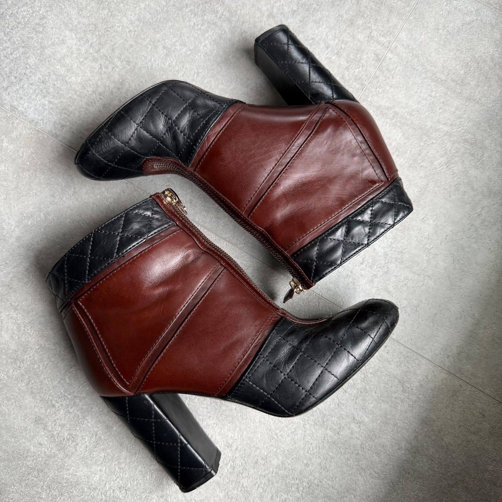 CHANEL シャネル マトラッセ ココマーク ジップアップブーツ