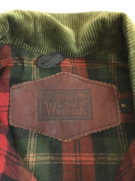 古着 80s USA製 WoolRich 裏地チェック 比翼 オイルド コーティング