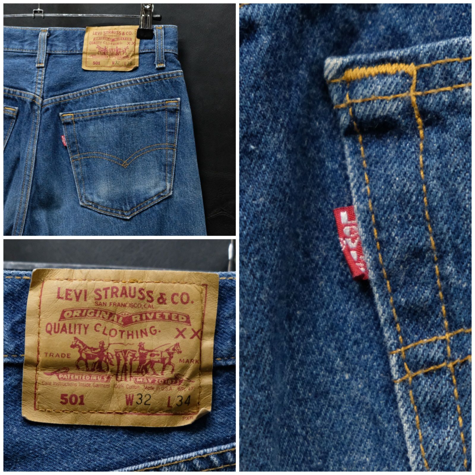 専用です。90's 米国製 Levi's 501 赤文字 522刻印 91年製 90's 米国製 Levi's 501 W32/約79cm 赤文字 522刻印 91年製