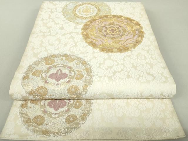 平和屋着物○山口美術織物 皇室 伊勢神宮御用 西陣織 太鼓柄袋帯 唐織  