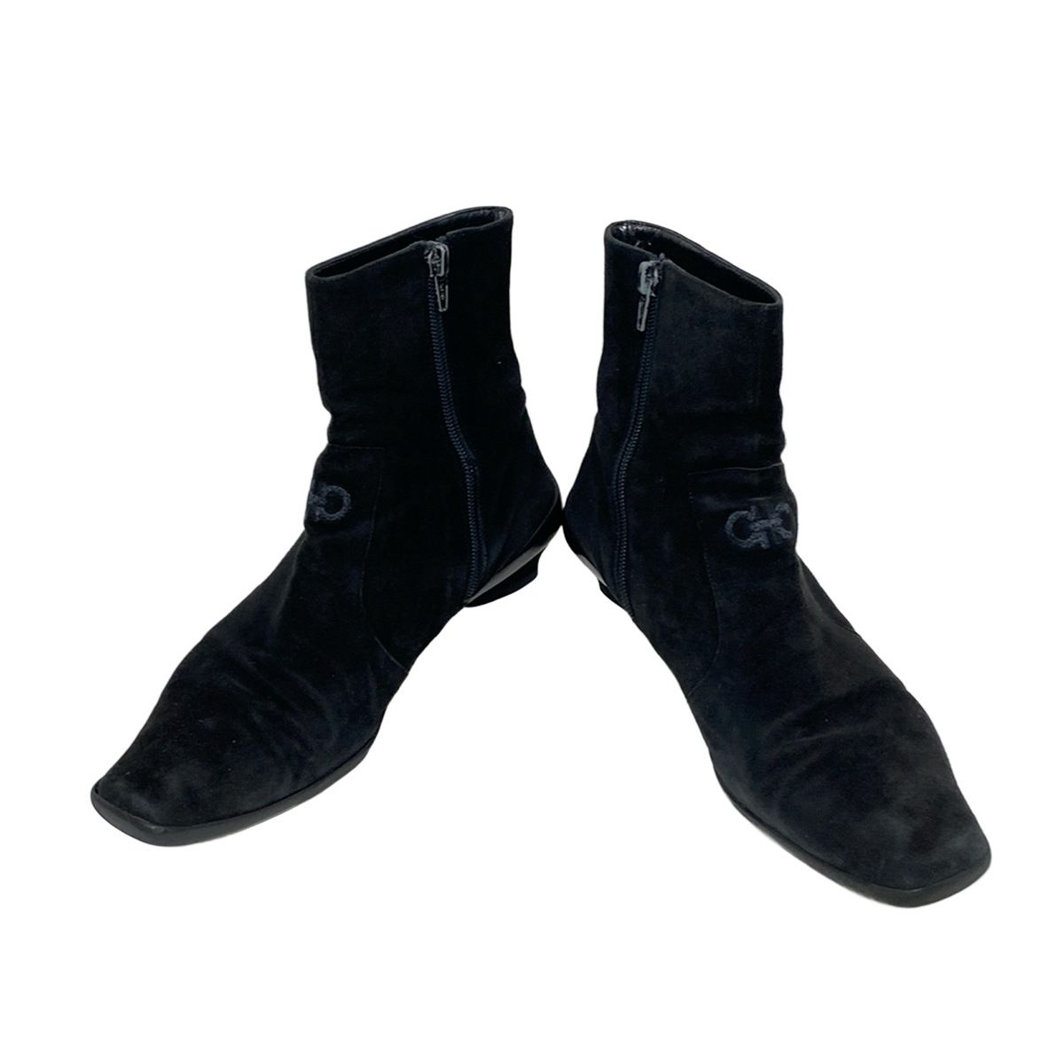 美品　フェラガモ　ショートブーツ　黒　37 FERRAGAMO フェラガモ ブーツ メンズ 靴 ショートブーツ CASSIDY