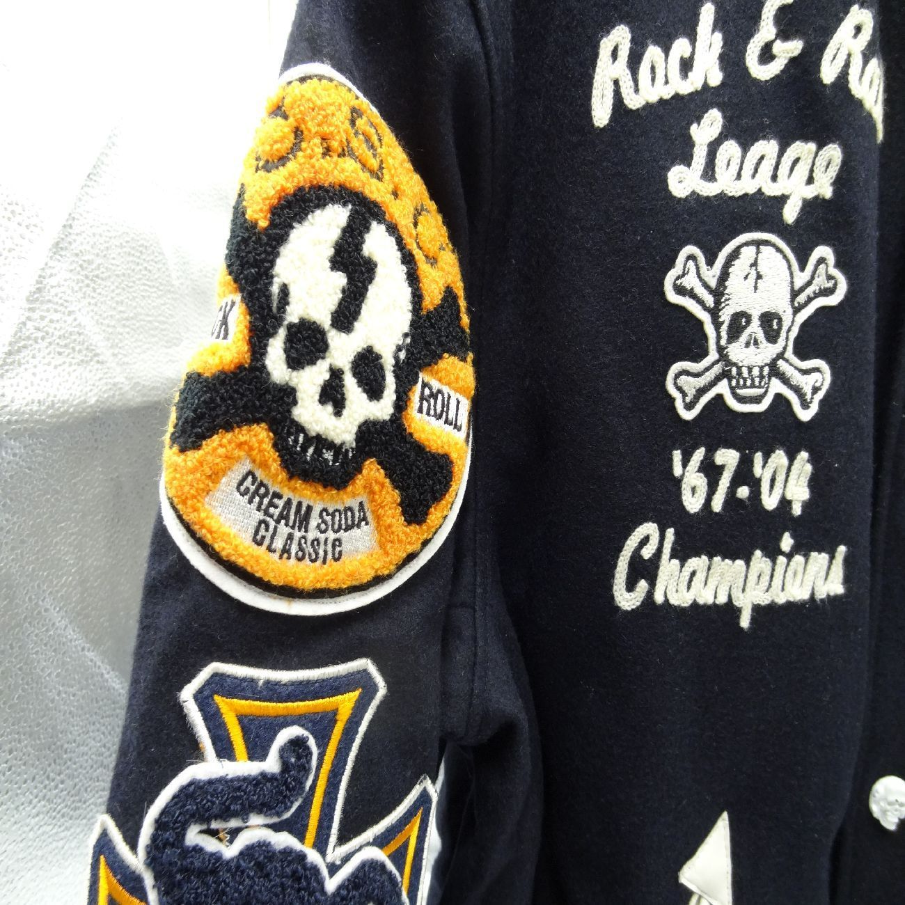 クリーニング済 CREAMSODA フルデコ スカルワッペン スタジャン メンズ