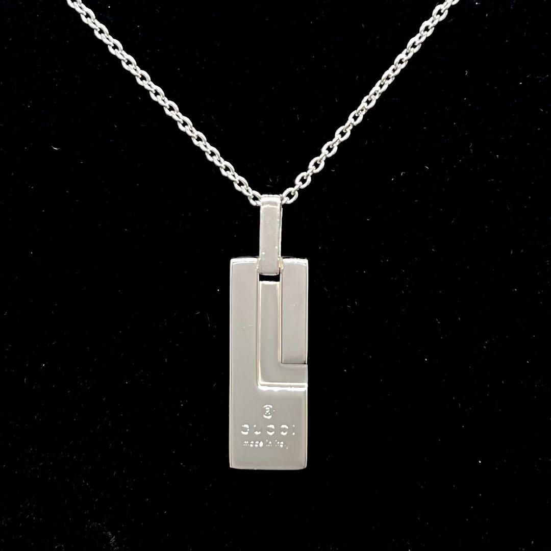 人気定番 GUCCI グッチ ネックレス プレート トップ 925 GG チャーム 箱 保存袋