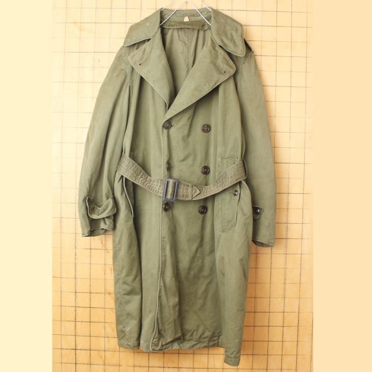 50s USARMY トレンチコート MEDIUMミリタリー米軍実物 aw137 library