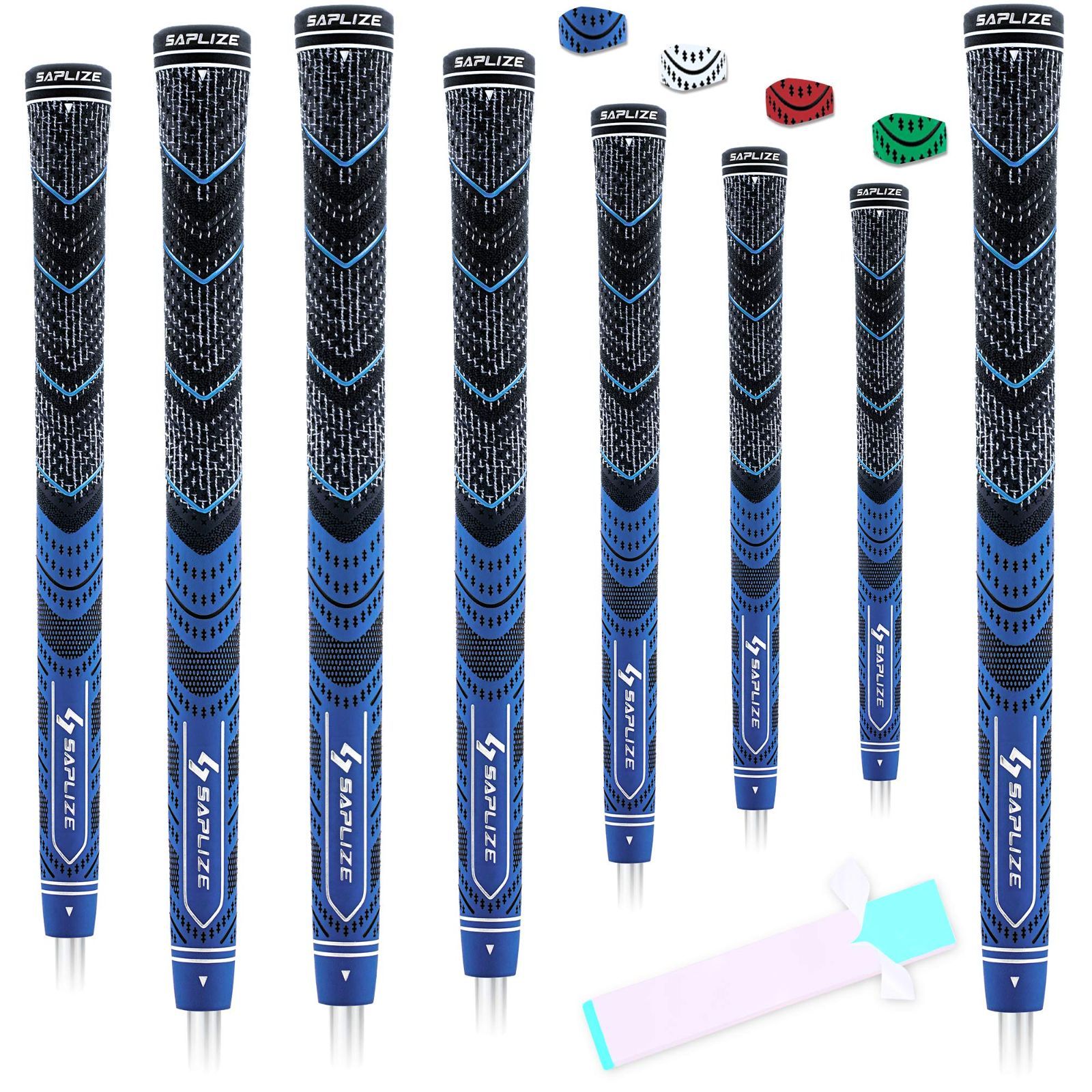 スタンダード_ブルー SAPLIZE セープライズ コードクラブグリップ Vラインシリーズ・CL04 マルチコンパウンド 滑り止め 全天候パフォーマンス ８本・テープ ４色 スタンダード ブルー スタンダード_ブルー SAPLIZE セープライズ コードクラブグリップ V