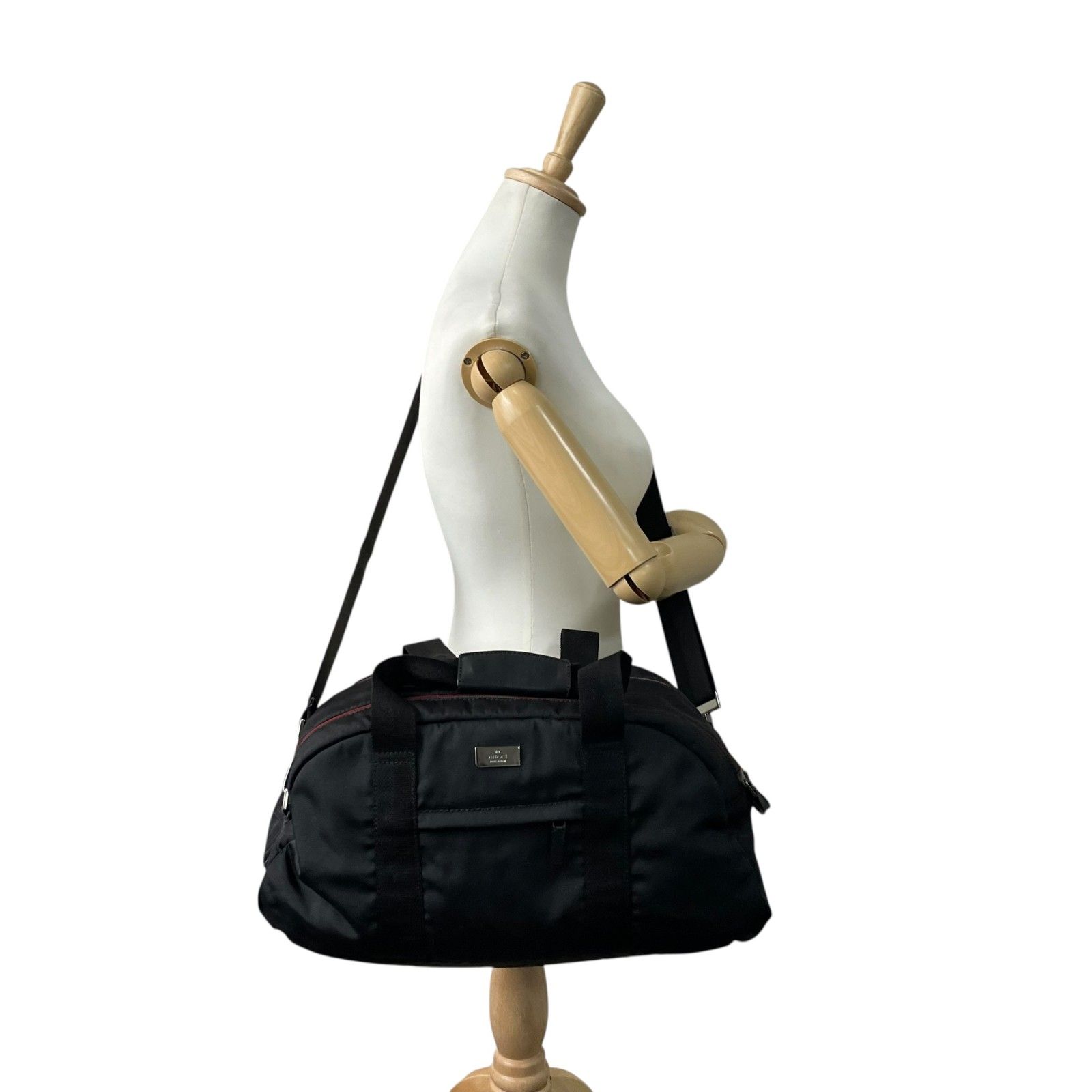 【美品】GUCCI ボストンバック 2way ナイロン 黒 シルバー金具 大容量 極美品 GUCCI グッチ ボストンバッグ 2WAY ハンドバッグ
