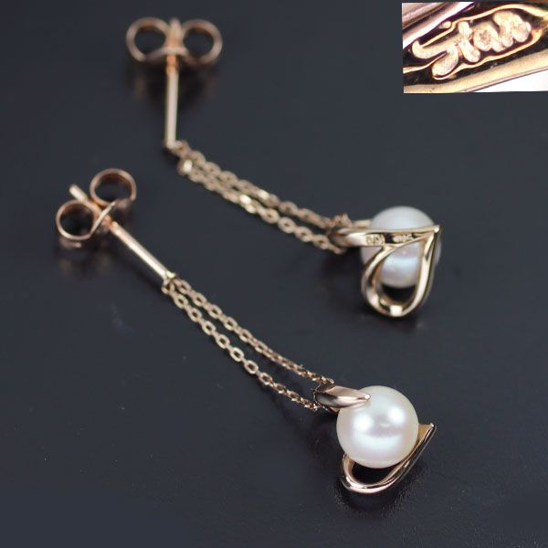 スタージュエリー K10PG アコヤ 真珠 パール ピアス 径約 5.7mm パール イン ザ ハート