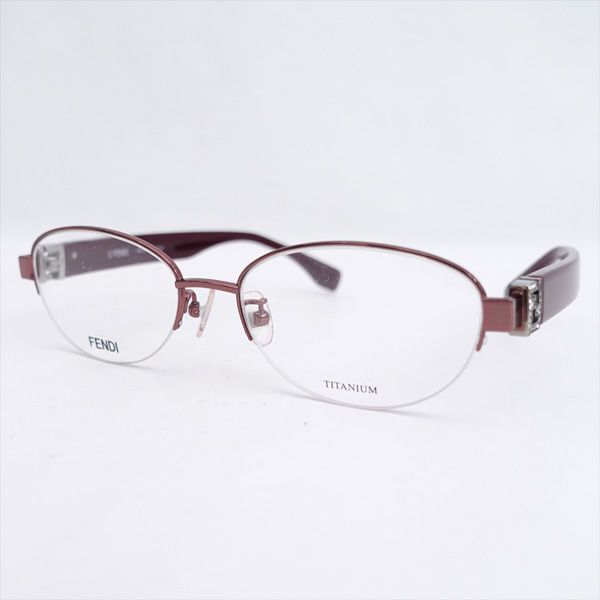 FENDI / フェンディ □メガネ 未使用品 ラインストーン ボルドー
