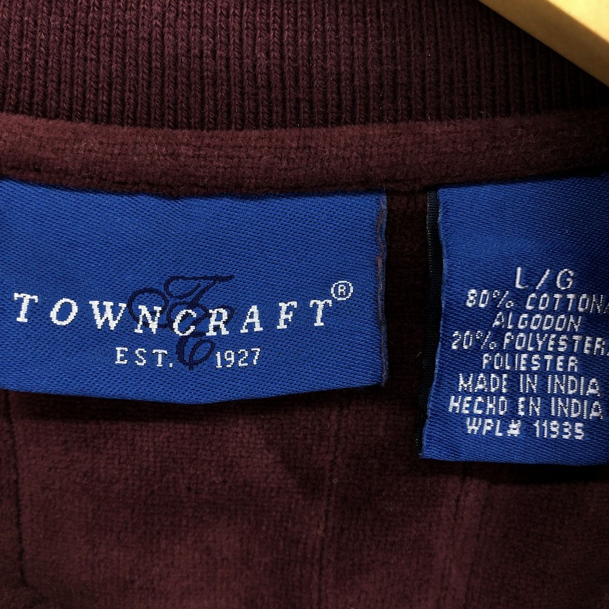 古着 90年代 タウンクラフト TOWN CRAFT ベロア 長袖 ストライプ
