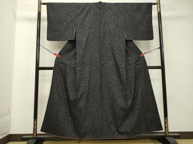 平和屋着物●本場結城紬　重要無形文化財　80亀甲　流水文　正絹　逸品　DAAT1132tw 平和屋着物○本場結城紬 重要無形文化財 80亀甲 流水文 正絹 逸品