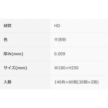 BOXポリキッチンポリ袋HD-S 半透明140P×60個