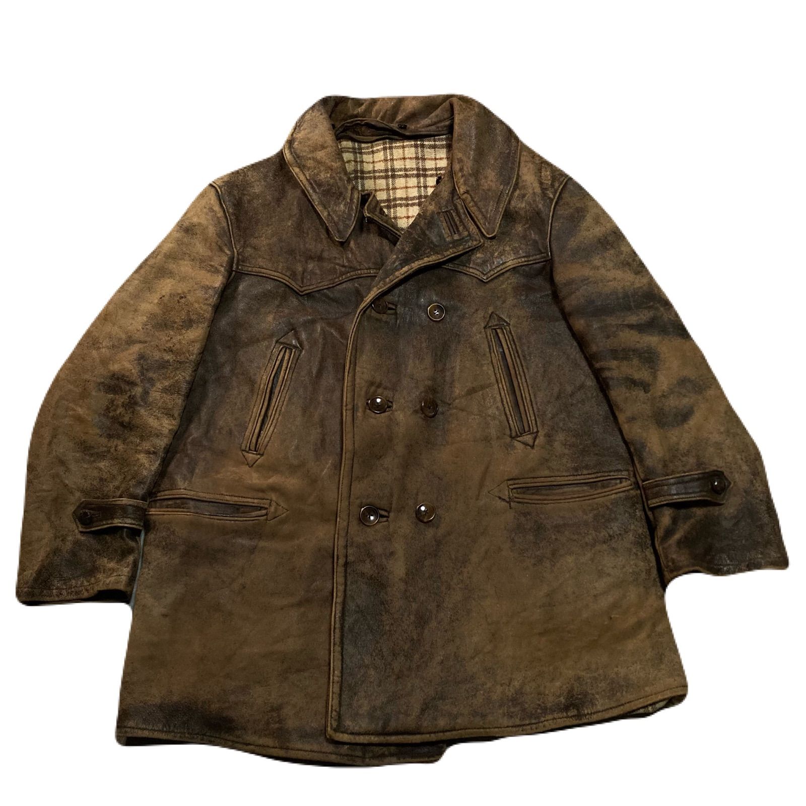 Vintage ヴィンテージ LeatherJacket レザージャケット CarCoat カー